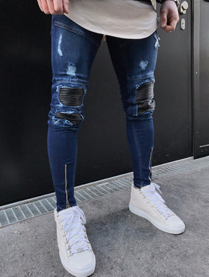 Ripped Blue Skinny Jeans - Billy Rupert